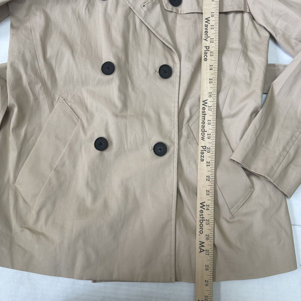 Quince Women Comfort Stretch Short Trench Coat Tan Khaki Outerwear Medium - Picture 12 of 14